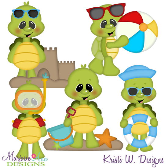 Beach Turtles SVG Cutting Files Includes Clipart - Click Image to Close